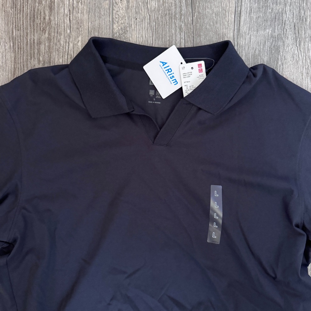 Uniqlo Men’s Navy Polo Short Sleeve Shirt Airism Large